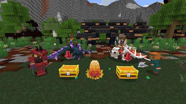 Screenshot of the Minecraft Bedrock Marketplace product Dragons Mash-Up created by Eescal Studios.