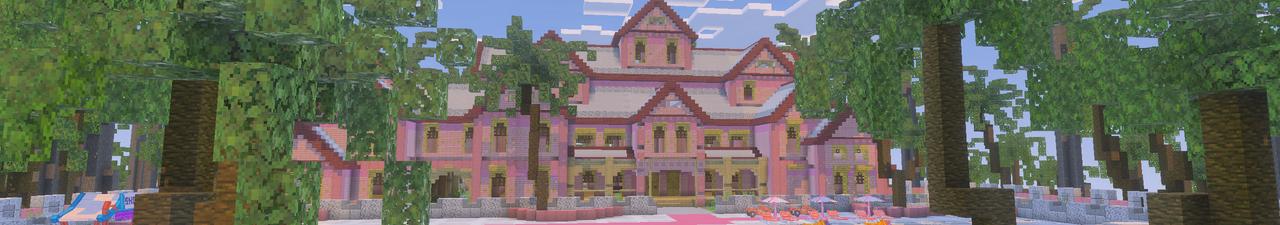 Panorama of the Minecraft Bedrock Marketplace product Dream Mansion created by Eescal Studios.