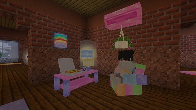 Screenshot of the Minecraft Bedrock Marketplace product Dream Pastel Furniture created by Eescal Studios.