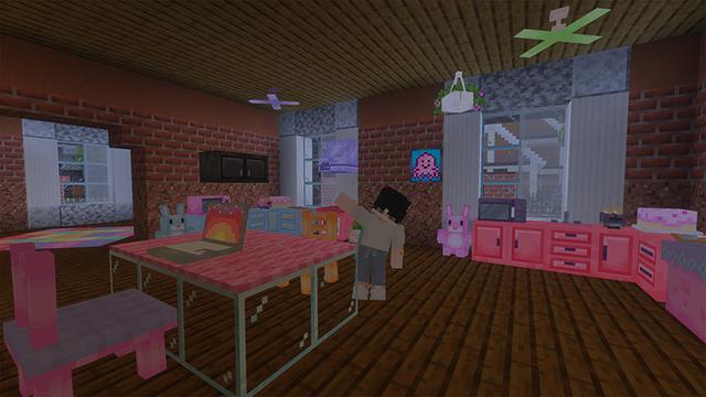 Screenshot of the Minecraft Bedrock Marketplace product Dream Pastel Furniture created by Eescal Studios.
