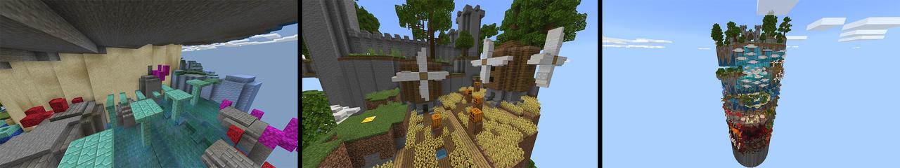 Panorama of the Minecraft Bedrock Marketplace product Elemental Tower Parkour created by Eescal Studios.