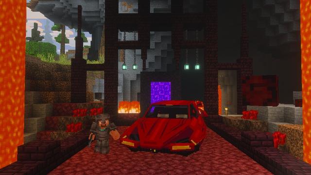 Screenshot of the Minecraft Bedrock Marketplace product HyperCars created by Eescal Studios.