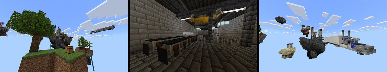 Panorama of the Minecraft Bedrock Marketplace product Industrial Skyblock created by Eescal Studios.