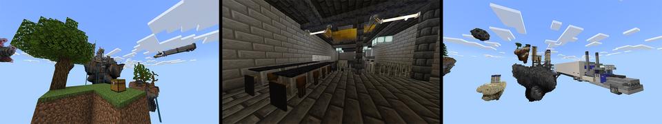 Panorama of the Minecraft Bedrock Marketplace product Industrial Skyblock created by Eescal Studios.