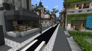 Screenshot of the Minecraft Bedrock Marketplace product Japanese Modern City created by Eescal Studios.