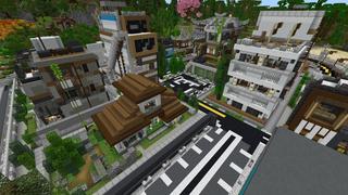 Screenshot of the Minecraft Bedrock Marketplace product Japanese Modern City created by Eescal Studios.