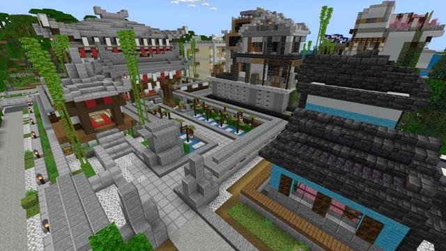 Screenshot of the Minecraft Bedrock Marketplace product Japanese Modern City created by Eescal Studios.