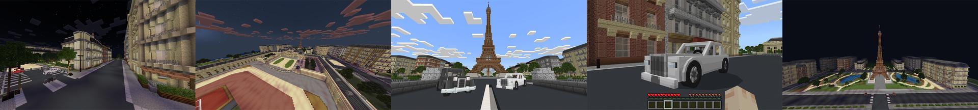 Panorama of the Minecraft Bedrock Marketplace product Life in Paris created by Eescal Studios.