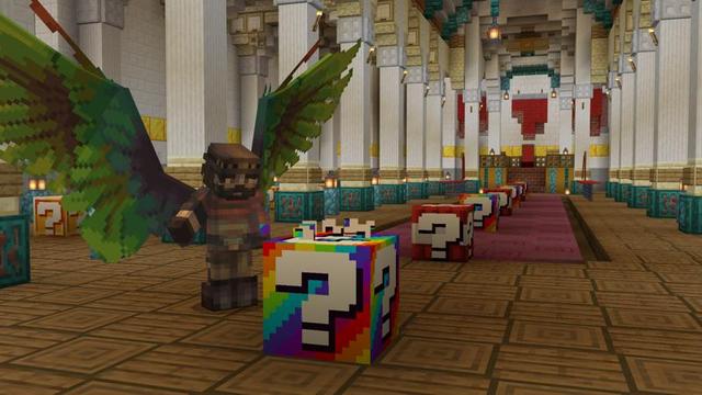 Screenshot of the Minecraft Bedrock Marketplace product Lucky Blocks! created by Eescal Studios.