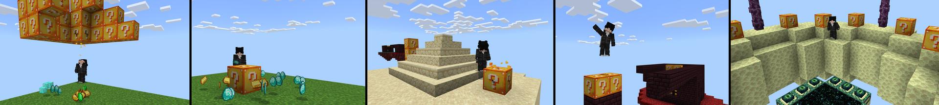Panorama of the Minecraft Bedrock Marketplace product Lucky Skyblock created by Eescal Studios.