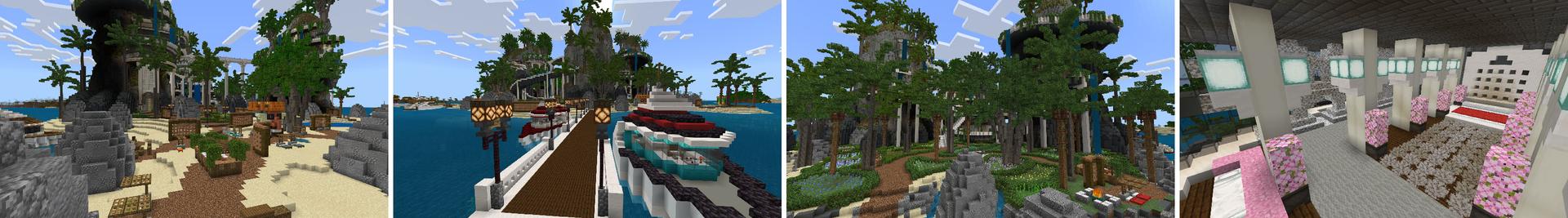 Panorama of the Minecraft Bedrock Marketplace product Millionaire Island created by Eescal Studios.