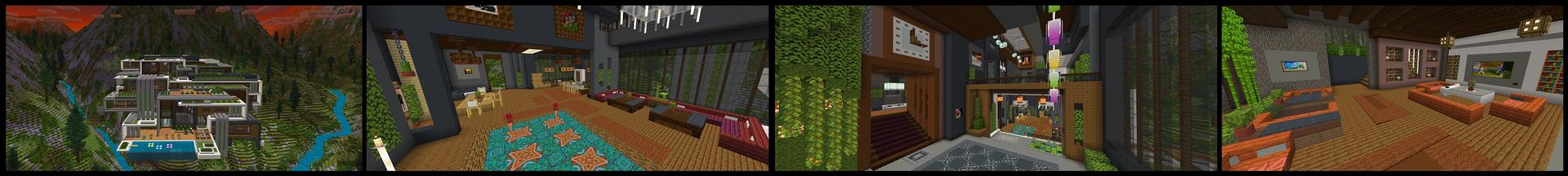 Panorama of the Minecraft Bedrock Marketplace product Millionaire Mansion! created by Eescal Studios.