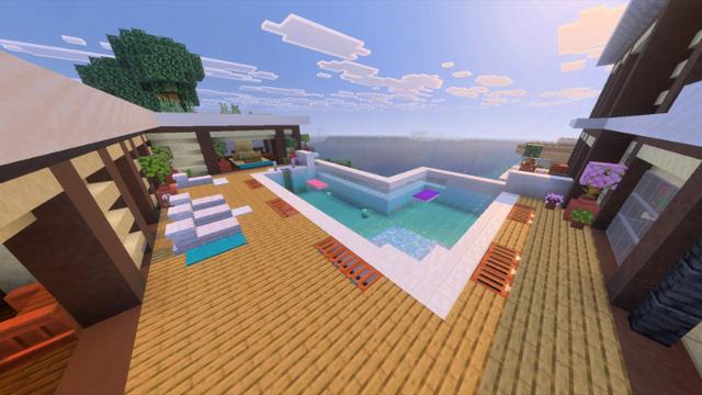 Screenshot of the Minecraft Bedrock Marketplace product Mountainside Mansion created by Eescal Studios.