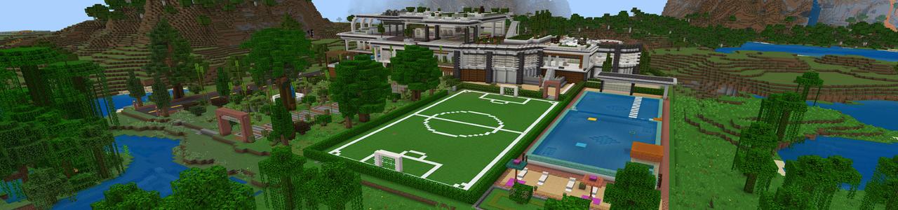 Panorama of the Minecraft Bedrock Marketplace product Netherite Mansion created by Eescal Studios.