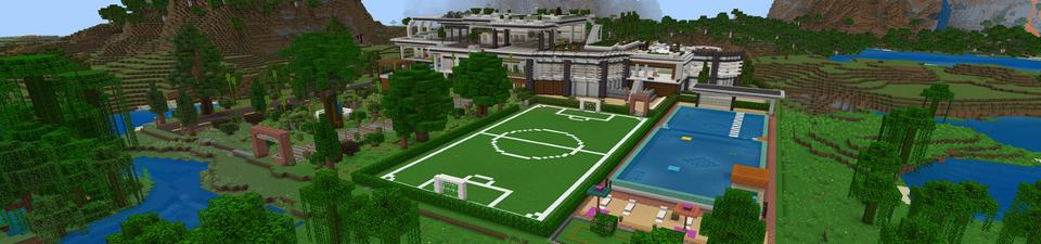 Panorama of the Minecraft Bedrock Marketplace product Netherite Mansion created by Eescal Studios.