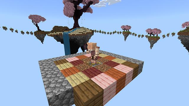 Screenshot of the Minecraft Bedrock Marketplace product One Block Sakura created by Eescal Studios.