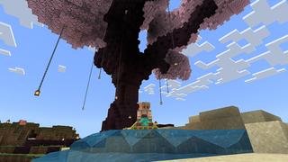 Screenshot of the Minecraft Bedrock Marketplace product One Block Sakura created by Eescal Studios.