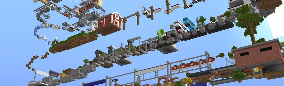 Panorama of the Minecraft Bedrock Marketplace product Only Up Parkour created by Eescal Studios.