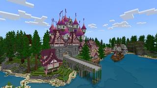 Screenshot of the Minecraft Bedrock Marketplace product Pink Castle created by Eescal Studios.