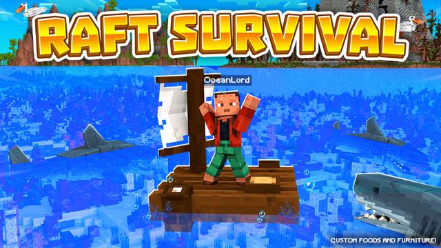 Thumbnail of the Minecraft Bedrock Marketplace product Jangada de Sobrevivência created by Eescal Studios.