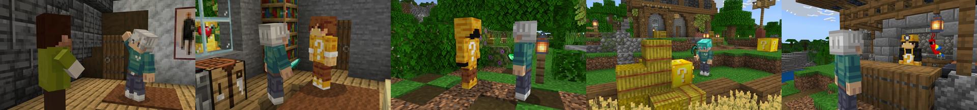 Panorama of the Minecraft Bedrock Marketplace product Random Lucky Drops created by Eescal Studios.