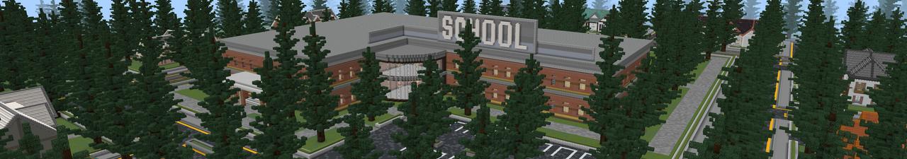 Panorama of the Minecraft Bedrock Marketplace product School Life created by Eescal Studios.