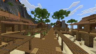 Screenshot of the Minecraft Bedrock Marketplace product Skyblock Volcano Base created by Eescal Studios.