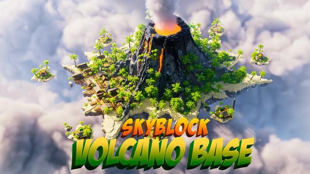 Thumbnail of the Minecraft Bedrock Marketplace product Skyblock Volcano Base created by Eescal Studios.