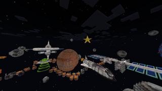 Screenshot of the Minecraft Bedrock Marketplace product Space Parkour created by Eescal Studios.
