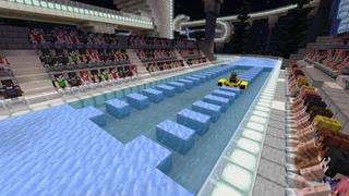 Screenshot of the Minecraft Bedrock Marketplace product Speed Boat Racing created by Eescal Studios.