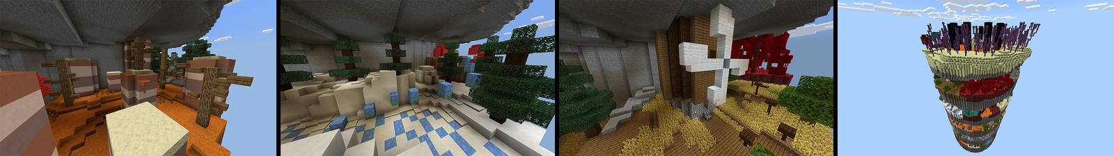 Panorama of the Minecraft Bedrock Marketplace product Spiral Parkour created by Eescal Studios.
