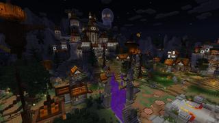 Screenshot of the Minecraft Bedrock Marketplace product Spooky Town created by Eescal Studios.