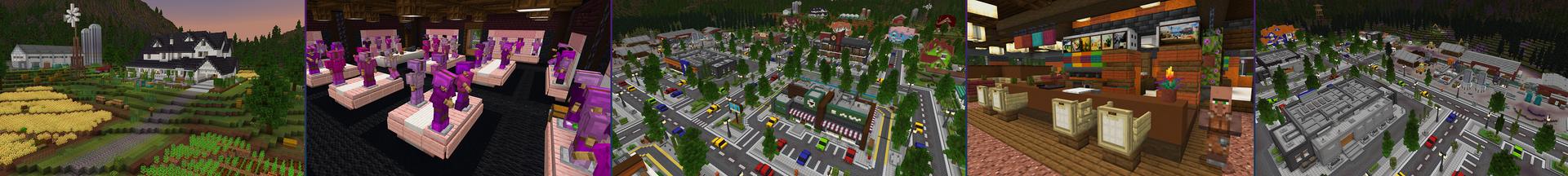 Panorama of the Minecraft Bedrock Marketplace product Suburban Life created by Eescal Studios.