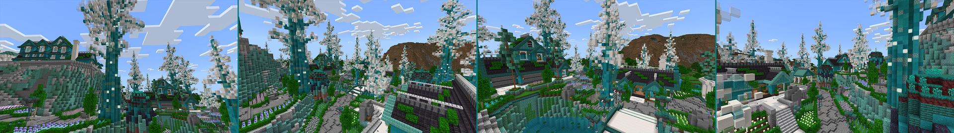 Panorama of the Minecraft Bedrock Marketplace product Super Chill Mansion created by Eescal Studios.