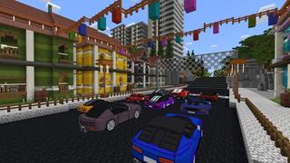 Screenshot of the Minecraft Bedrock Marketplace product Supercar Initial Drift created by Eescal Studios.