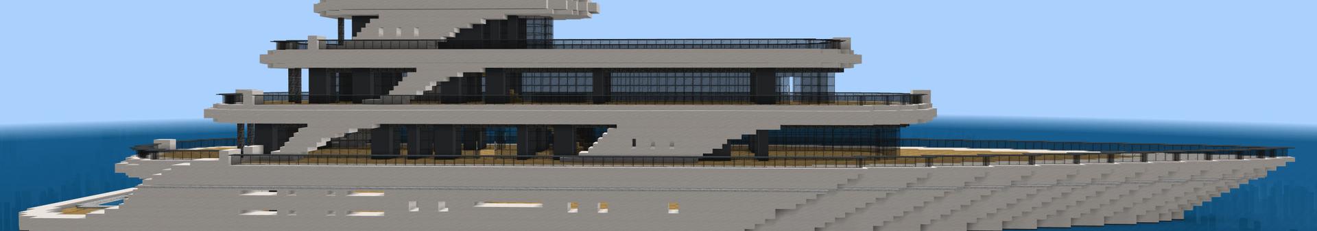 Panorama of the Minecraft Bedrock Marketplace product Superyacht created by Eescal Studios.