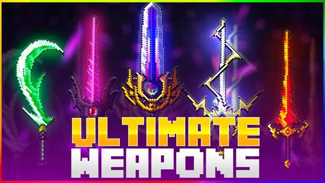 Thumbnail of the Minecraft Bedrock Marketplace product Ultimate Weapons created by Eescal Studios.