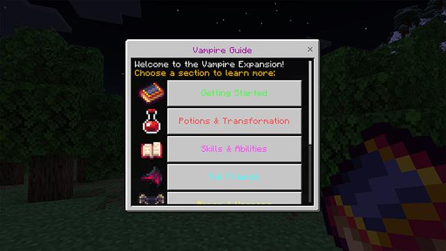 Screenshot of the Minecraft Bedrock Marketplace product Vampire Expansion Add-On created by Eescal Studios.