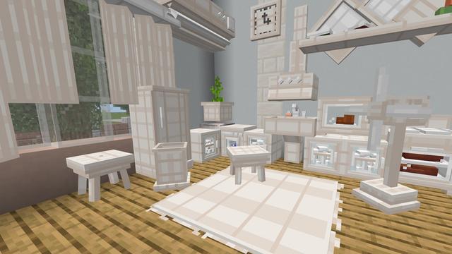 Screenshot of the Minecraft Bedrock Marketplace product White Furniture created by Eescal Studios.