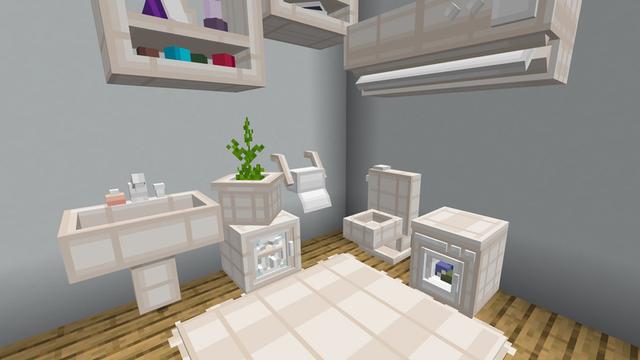 Screenshot of the Minecraft Bedrock Marketplace product White Furniture created by Eescal Studios.