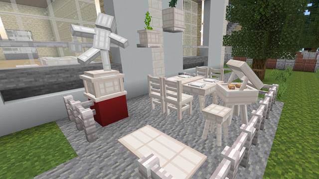 Screenshot of the Minecraft Bedrock Marketplace product White Furniture created by Eescal Studios.