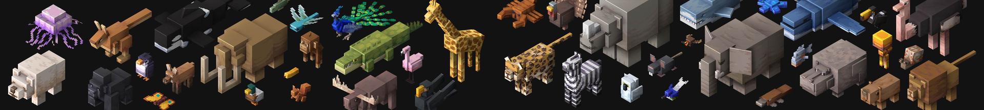 Panorama of the Minecraft Bedrock Marketplace product Animals Add-On 1.0 Legend created by Endorah.