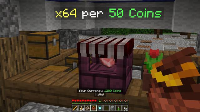 Screenshot of the Minecraft Bedrock Marketplace product Add-On Economia created by Endorah.