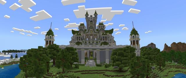 Panorama of the Minecraft Bedrock Marketplace product Green Elf Castle created by Endorah.