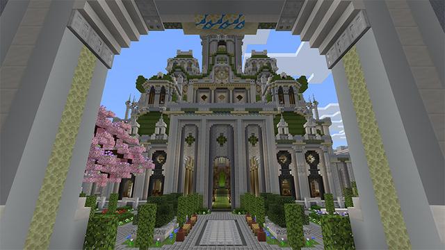 Screenshot of the Minecraft Bedrock Marketplace product Green Elf Castle created by Endorah.