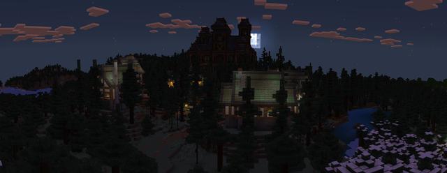 Panorama of the Minecraft Bedrock Marketplace product Halloween Manor created by Endorah.