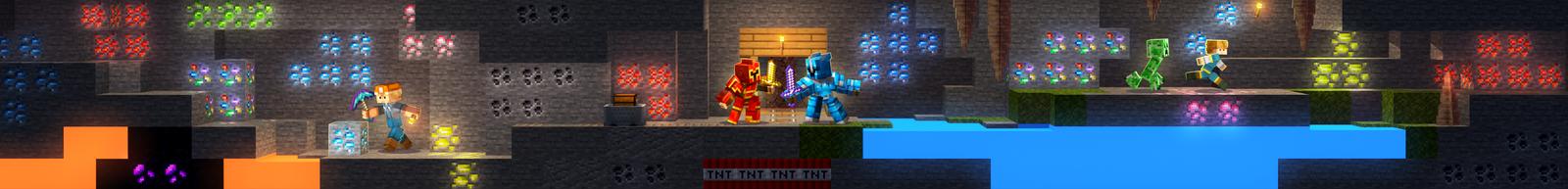 Panorama of the Minecraft Bedrock Marketplace product More Ores + Tools Add-On created by Endorah.