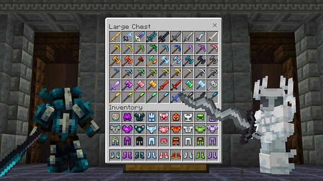 Screenshot of the Minecraft Bedrock Marketplace product More Ores + Tools Add-On created by Endorah.