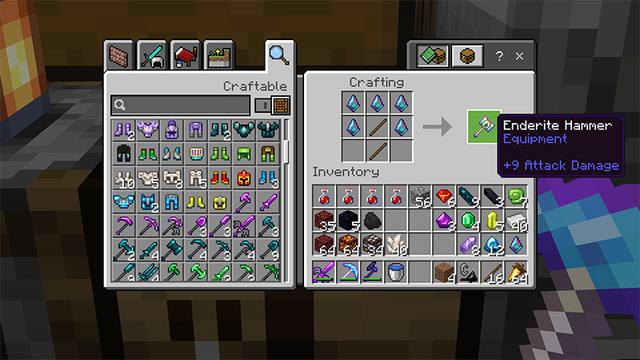 Screenshot of the Minecraft Bedrock Marketplace product More Ores + Tools Add-On created by Endorah.