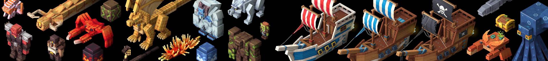 Panorama of the Minecraft Bedrock Marketplace product Pirates Fantasy Dungeons Add-On created by Endorah.